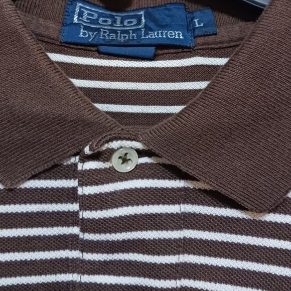 Polo (Ralph Lauren)-(Brown Stripe)-(Size L)-(Pre-owned)-(New Condition)-$30.00 - Picture 4 of 4